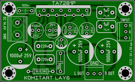 TA7281P DUAL AMPLIFIER KOMITART LAY6 FOTO