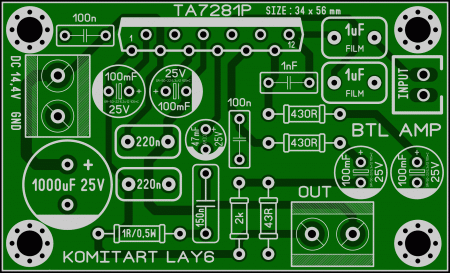 TA7281P BTL Amplifier KOMITART LAY6 FOTO