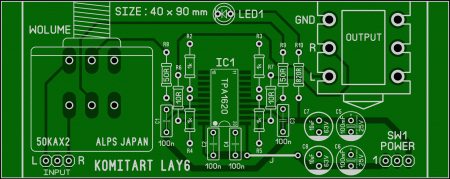 TPA6120 HEADPHONE AMPLIFIER KOMITART LAY6 FOTO