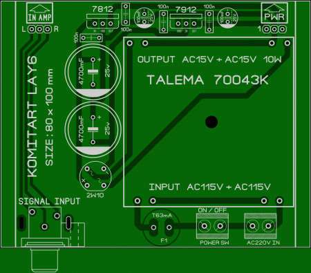 PSU for TPA6120 HEADPHONE AMPLIFIER KOMITART LAY6 FOTO