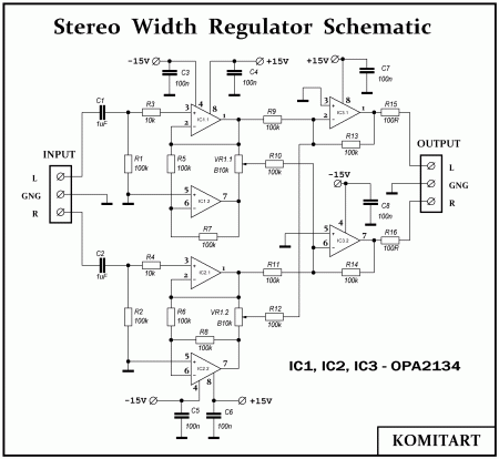 Stereo WIDTH Regulator Schematic