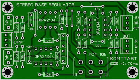 Stereo Base Regulator OPA2134 KOMITART LAY6 FOTO