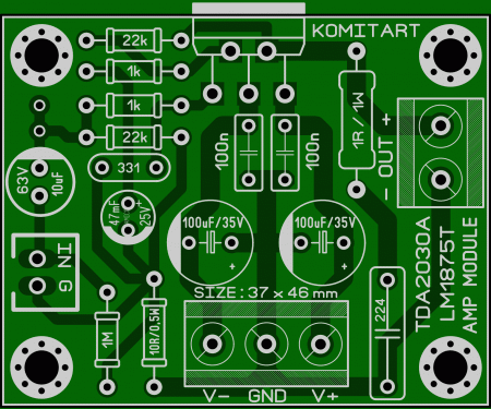 LM1875 or TDA2030 MONO AMPLIFIER MODULE KOMITART LAY6 FOTO