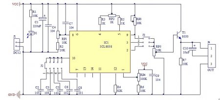 DIY Functional Generator ICL8038 KOMITART Schematic