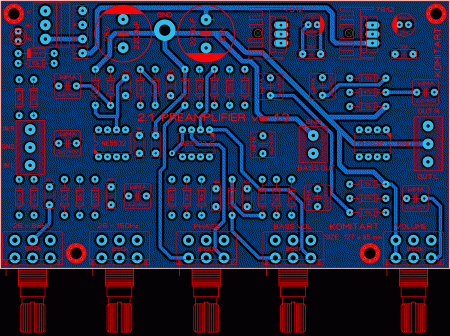 2.1 PREAMPLIFIER with LM833 or NE5532  Komitart LAY6