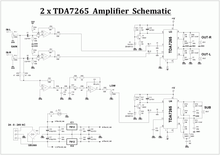 TDA7265 AMP 2.1 schematic ver 1.1