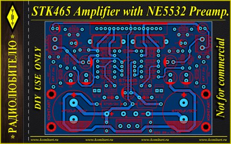 STK465 Amplifier with NE5532 Preamplifier Komitart Project