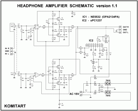 Headphone AMP Ali by Komitart schematic