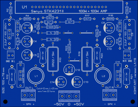 Sanyo STK4231 II Amplifier Komitart version LAY6 Foto