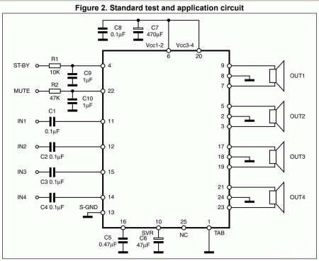 TDA7388 AMP Datasheet Schematic