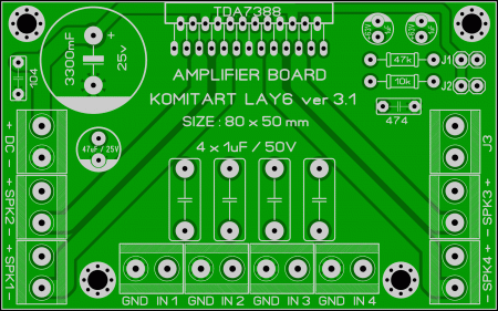 TDA7388 Amplifier board ver 3.1 Komitart LAY6 foto