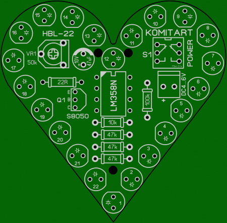 Glowing  LED  Heart  Komitart LAY6 foto