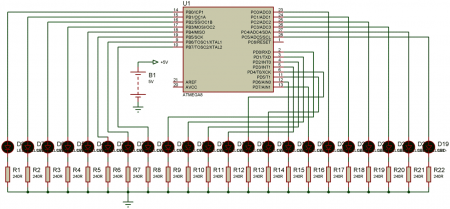 Round 22 LED running fire schematic