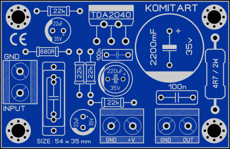 TDA2040 amplifier MONO module Komitart LAY6 foto