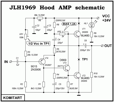 HOOD JLH1969 Amplifier Schematic