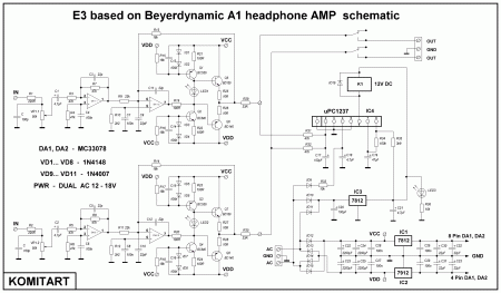 E3 headphone amplifier based on Beyerdynamic A1 schematic