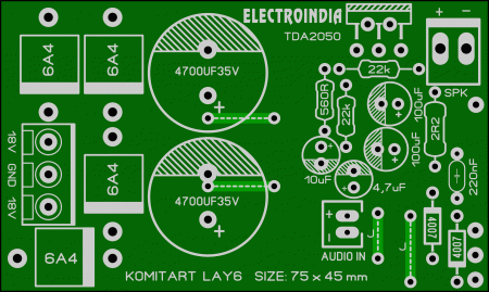 TDA2050-TDA2030 AMP 1-8 ch with PSU Komitart LAY6 FOTO