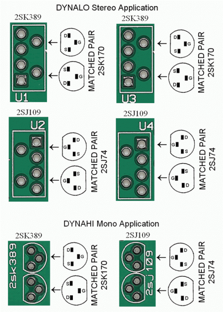 DYNALO Rev C headphone amplifier JFET Replacement