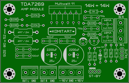 TDA7269 amplifier module Komitart LAY6 foto