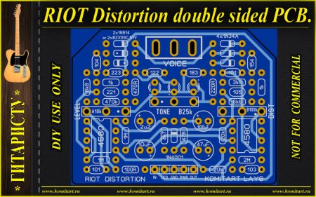 RIOT Distortion double sided PCB Komitart project