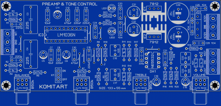 NE5532 Preamp with LM1036 tone control Komitart LAY6 foto