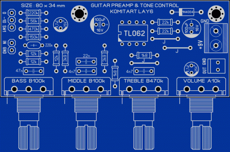 Guitar preamp and tone control komitart LAY6 foto