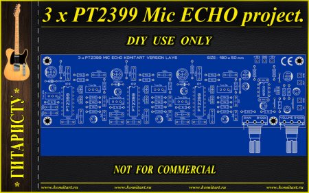 3 x PT2399 Mic ECHO Komitart project