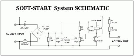 Soft-Start system for AMP transformer schematic