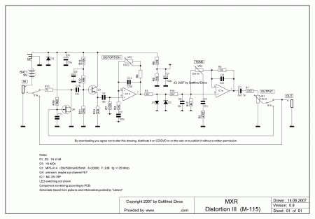 MXR Distortion III Schematic 1