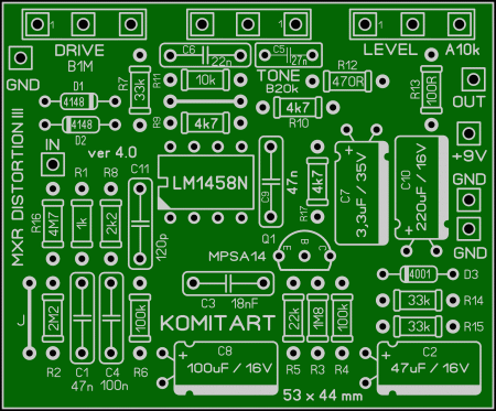 MXR Distortion III ver 4.0 Komitart LAY6 foto