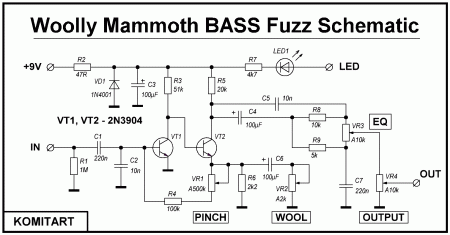 Woolly Mammoth BASS Fuzz Schematic