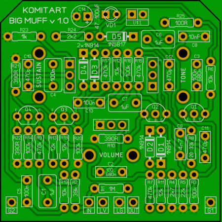 Big MUFF guitar FUZZ v1 Komitart LAY6 foto