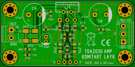 TDA2030 Amplifier double layer board Komitart LAY6 foto