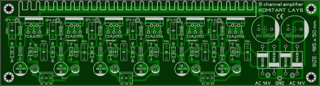 6 channel TDA2050 Amp Komitart LAY6 foto