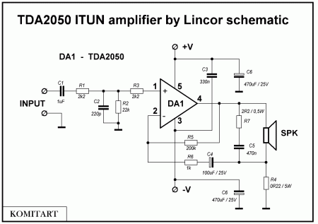 TDA2050 ITUN AMP schematic by Lincor