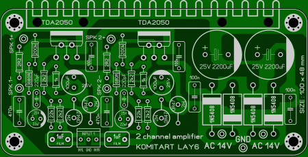 2 channel TDA2050 Amp Komitart LAY6 foto