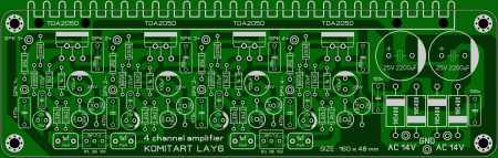 4 channel TDA2050 Amp Komitart LAY6 foto