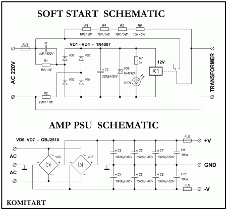 Power Supply With Soft Start Schematic