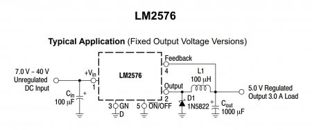 Типовая схема включения LM2576