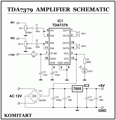 TDA7379 Amplifier schematic