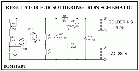 КУ202Н Regulator for soldering iron schematic