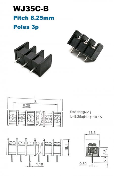   WJ35C-B 3 Pin 8,25 mm