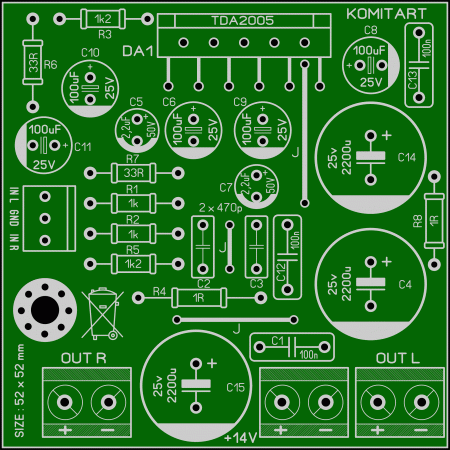 TDA2005 stereo amplifier Komitart LAY6 foto