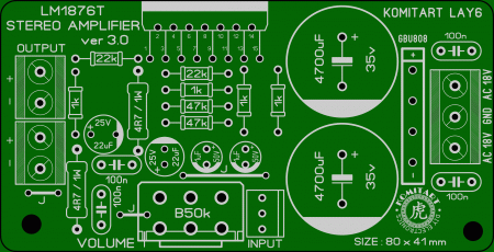 LM1876T Stereo AMP Komitart ver3 LAY6 foto