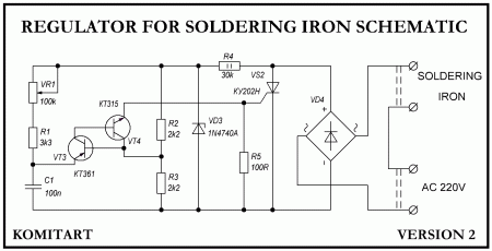 KU202H Regulator for soldering iron version 2 schematic