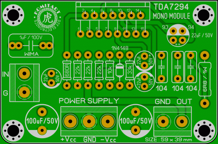 TDA7293_TDA7294 Mono amp module ver 2 Komitart LAY6 foto