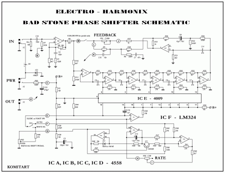Electro-Harmonix Bad Stone Phase Shifter schematic
