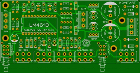 LM4610 NE5532  preamp ver 1.1 Komitart LAY6 Foto