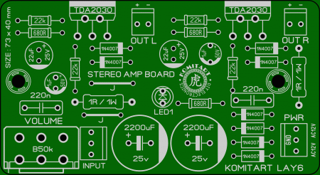 TDA2030 Stereo AMP Komitart LAY6 foto