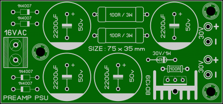 Minimalist Discrete Hi-Fi Preamp mini Rod Elliott PSU LAY6 foto